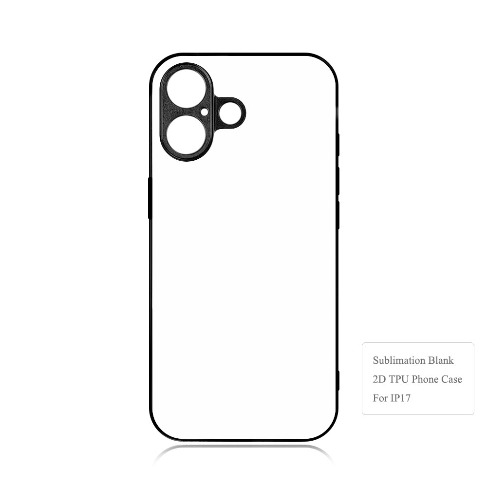 New 2D Sublimation TPU Phone Case with Inside Black Flocking for iPhone 17,16,15,13 Series DIY Shell with Aluminum Sheet