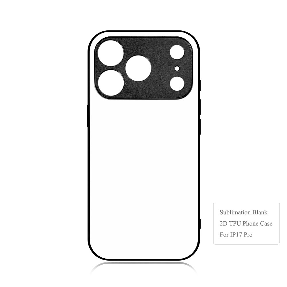 New 2D Sublimation TPU Phone Case with Inside Black Flocking for iPhone 17,16,15,13 Series DIY Shell with Aluminum Sheet