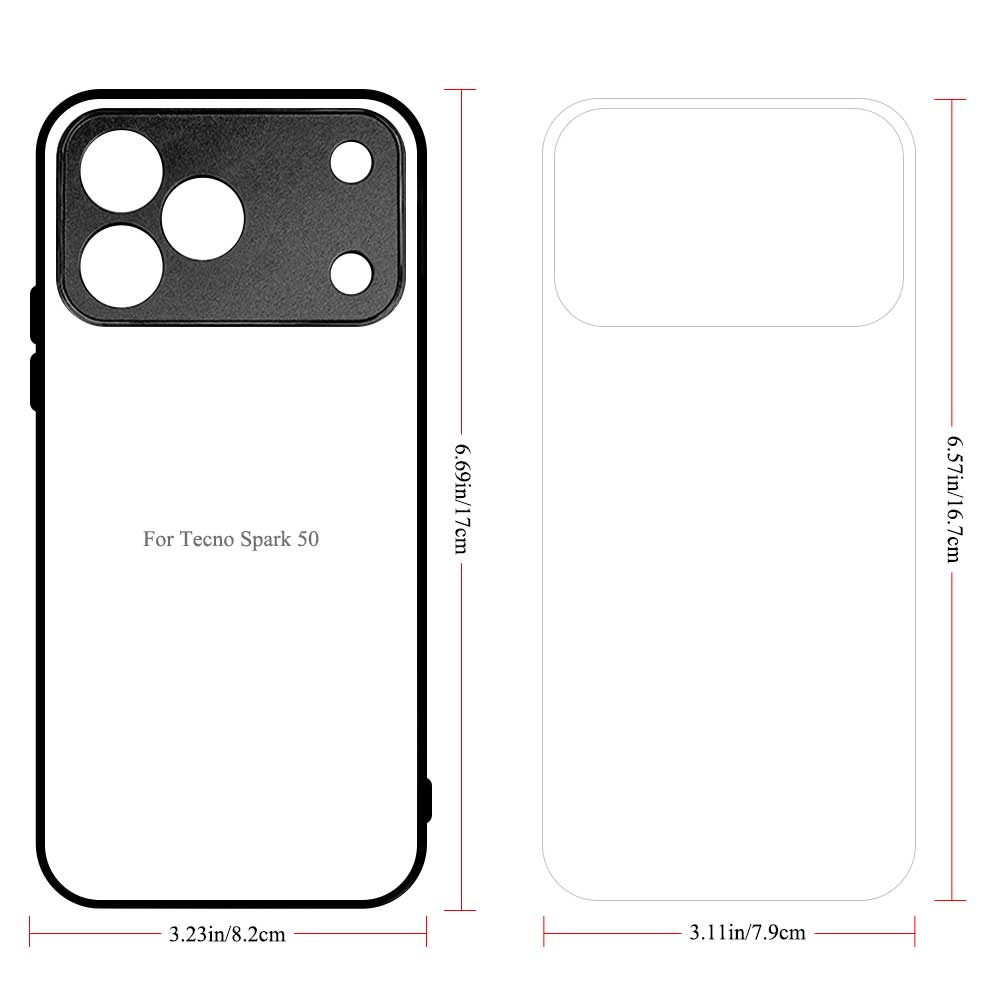 Smooth Sides!!! For Tecno Pova Curve 2, Pova Curve 2D TPU Phone Case With Aluminum Insert For Sublimation Printing