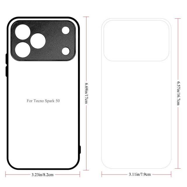 Smooth Sides!!! For Tecno Pova Curve 2, Pova Curve 2D TPU Phone Case With Aluminum Insert For Sublimation Printing