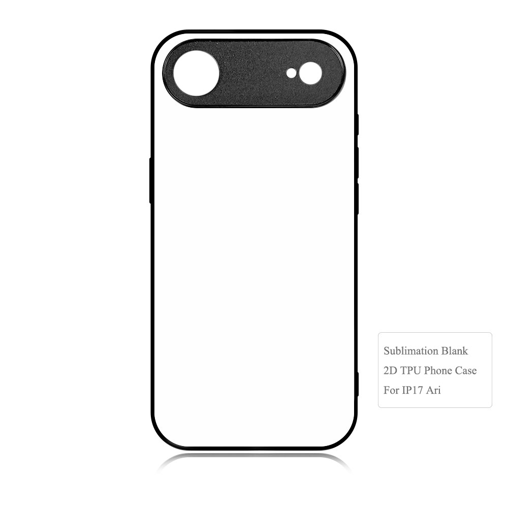 New 2D Sublimation TPU Phone Case with Inside Black Flocking for iPhone 17,16,15,13 Series DIY Shell with Aluminum Sheet