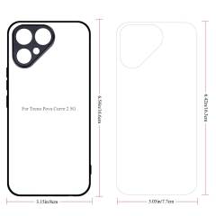Smooth Sides!!! For Tecno Pova Curve 2, Pova Curve 2D TPU Phone Case With Aluminum Insert For Sublimation Printing