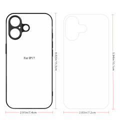 New 2D Sublimation TPU Phone Case with Inside Black Flocking for iPhone 17,16,15,13 Series DIY Shell with Aluminum Sheet