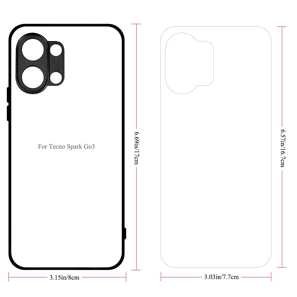 Smooth Sides!!! For Tecno Pova Curve 2, Pova Curve 2D TPU Phone Case With Aluminum Insert For Sublimation Printing