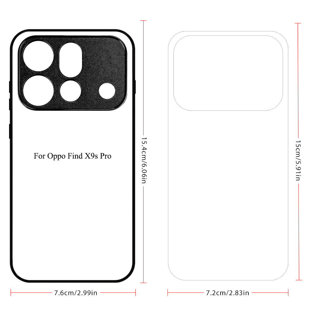 Sublimation Phone Case for Oppo Find X9S Pro Sublimation Blank 2D TPU Phone Case With Aluminum Insert