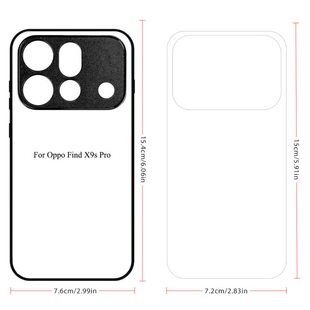 Sublimation Phone Case for Oppo Find X9S Pro Sublimation Blank 2D TPU Phone Case With Aluminum Insert