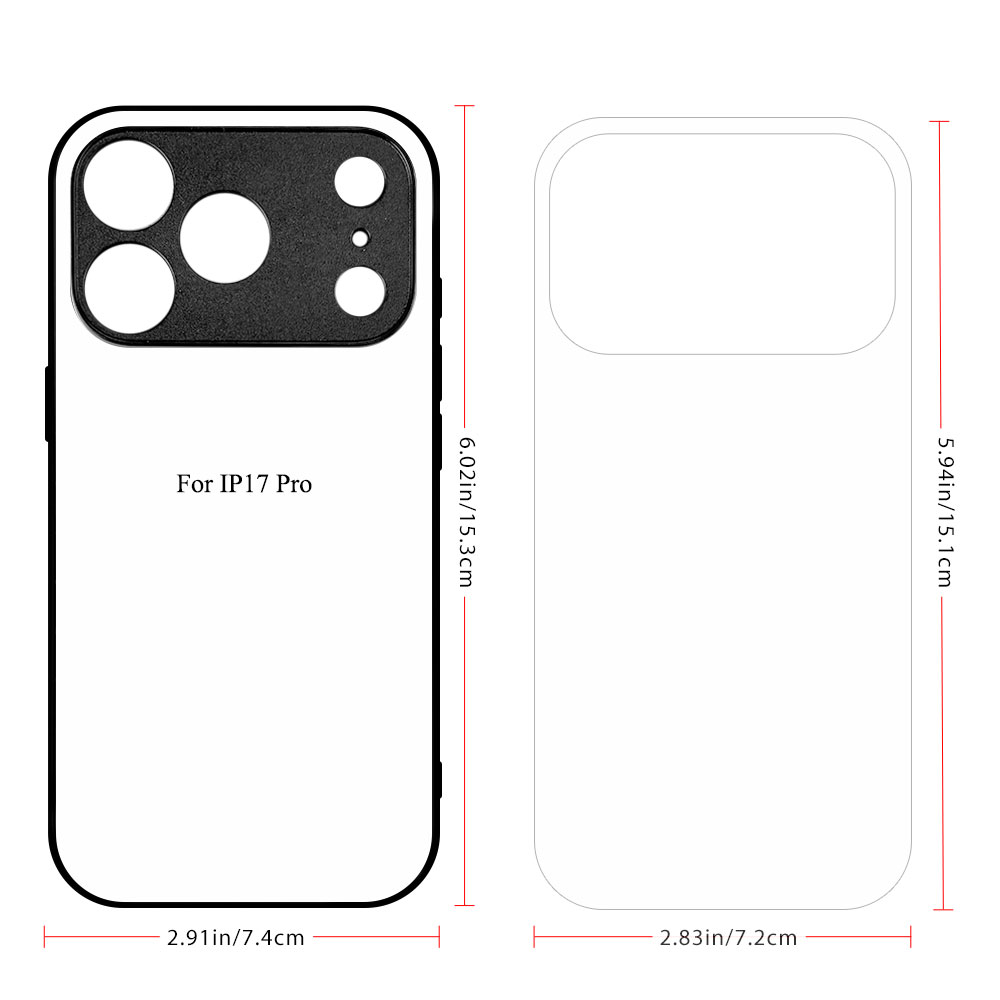 New 2D Sublimation TPU Phone Case with Inside Black Flocking for iPhone 17,16,15,13 Series DIY Shell with Aluminum Sheet