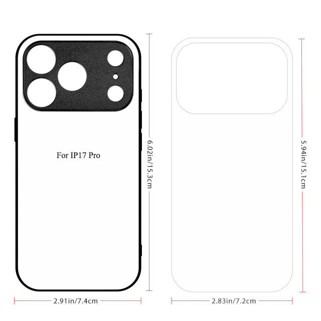 New 2D Sublimation TPU Phone Case with Inside Black Flocking for iPhone 17,16,15,13 Series DIY Shell with Aluminum Sheet