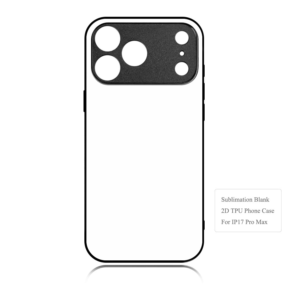 New 2D Sublimation TPU Phone Case with Inside Black Flocking for iPhone 17,16,15,13 Series DIY Shell with Aluminum Sheet