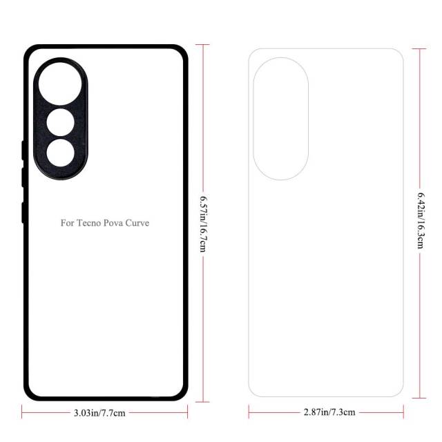 Smooth Sides!!! For Tecno Pova Curve 2, Pova Curve 2D TPU Phone Case With Aluminum Insert For Sublimation Printing