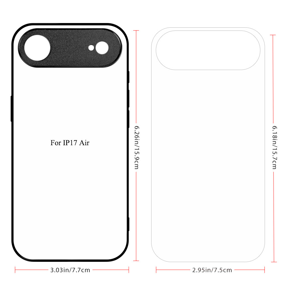 New 2D Sublimation TPU Phone Case with Inside Black Flocking for iPhone 17,16,15,13 Series DIY Shell with Aluminum Sheet