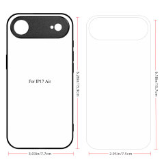 New 2D Sublimation TPU Phone Case with Inside Black Flocking for iPhone 17,16,15,13 Series DIY Shell with Aluminum Sheet