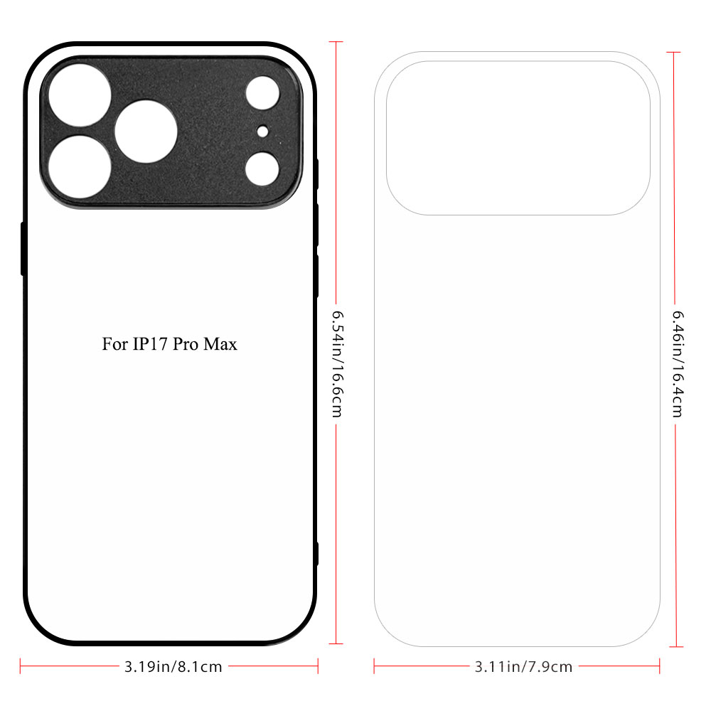 New 2D Sublimation TPU Phone Case with Inside Black Flocking for iPhone 17,16,15,13 Series DIY Shell with Aluminum Sheet