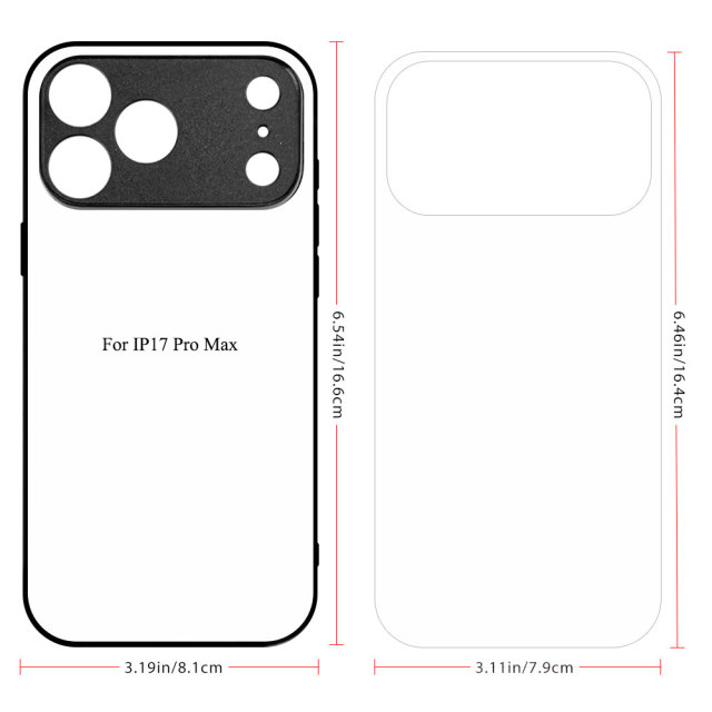New 2D Sublimation TPU Phone Case with Inside Black Flocking for iPhone 17,16,15,13 Series DIY Shell with Aluminum Sheet