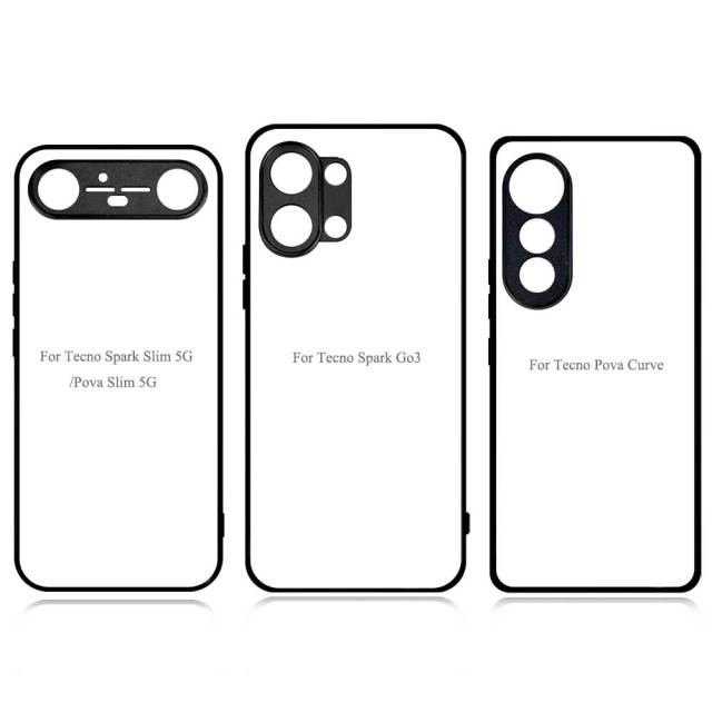 Smooth Sides!!! For Tecno Pova Curve 2, Pova Curve 2D TPU Phone Case With Aluminum Insert For Sublimation Printing