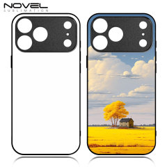 New 2D Sublimation TPU Phone Case with Inside Black Flocking for iPhone 17,16,15,13 Series DIY Shell with Aluminum Sheet