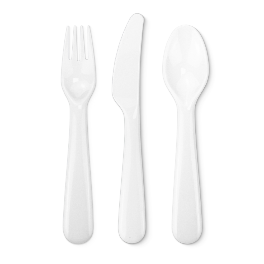 Sublimation Blank Colorful Kids Tableware Set Polymer Fork Knife Spoon with Custom Heat Press Mold Wholesale Bulk