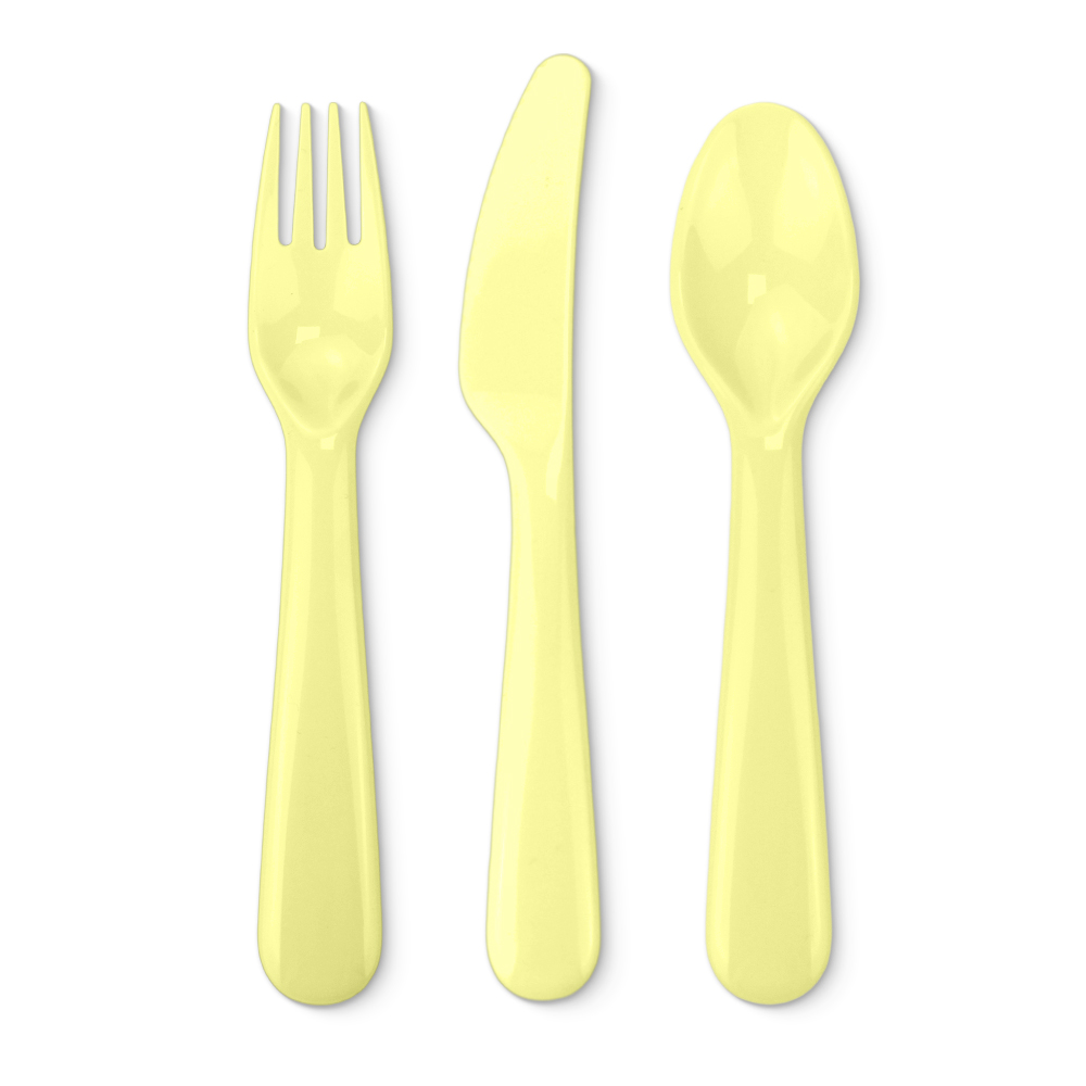 Sublimation Blank Colorful Kids Tableware Set Polymer Fork Knife Spoon with Custom Heat Press Mold Wholesale Bulk