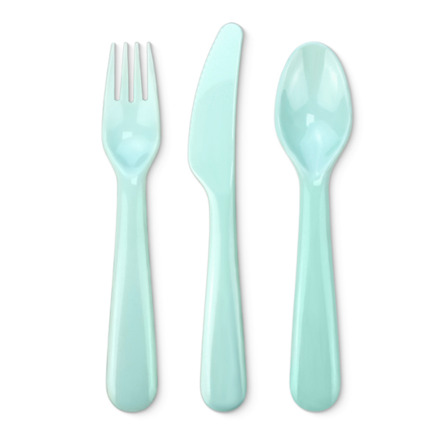 Sublimation Blank Colorful Kids Tableware Set Polymer Fork Knife Spoon with Custom Heat Press Mold Wholesale Bulk