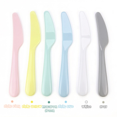 Sublimation Blank Colorful Kids Tableware Set Polymer Fork Knife Spoon with Custom Heat Press Mold Wholesale Bulk