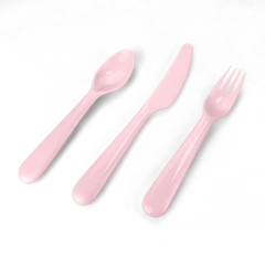 Sublimation Blank Colorful Kids Tableware Set Polymer Fork Knife Spoon with Custom Heat Press Mold Wholesale Bulk