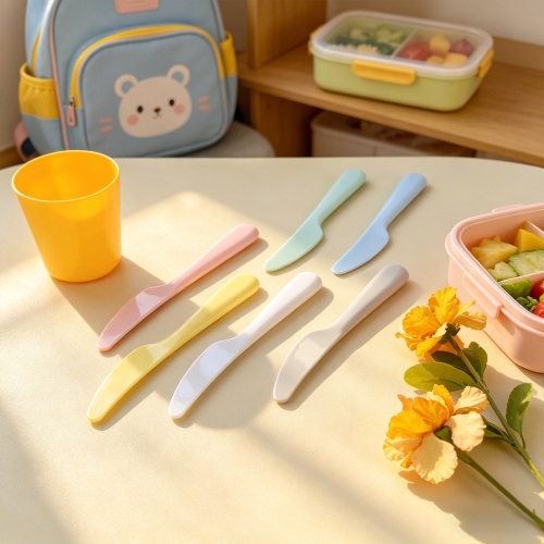 Sublimation Blank Colorful Kids Tableware Set Polymer Fork Knife Spoon with Custom Heat Press Mold Wholesale Bulk
