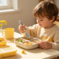 Sublimation Blank Colorful Kids Tableware Set Polymer Fork Knife Spoon with Custom Heat Press Mold Wholesale Bulk