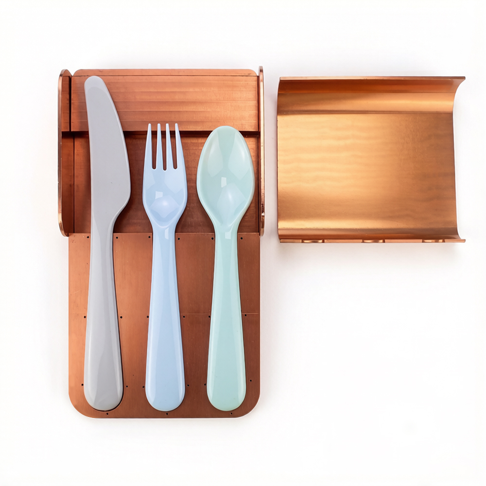 Sublimation Blank Colorful Kids Tableware Set Polymer Fork Knife Spoon with Custom Heat Press Mold Wholesale Bulk