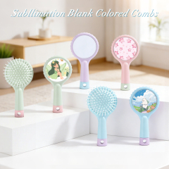 Sublimation Blank Air Cushion Hair Brush Factory Direct Colorful Plastic Comb with Sublimation PET Panel Bulk Supply