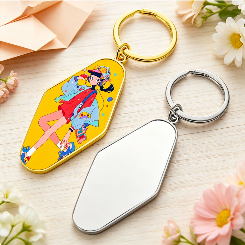 6 Styles Sublimation Blank Metal Keychain Bulk Supply Zinc Alloy Keyring with Aluminum Insert Table Tennis Pickleball Football Cross Rhombus Pendant