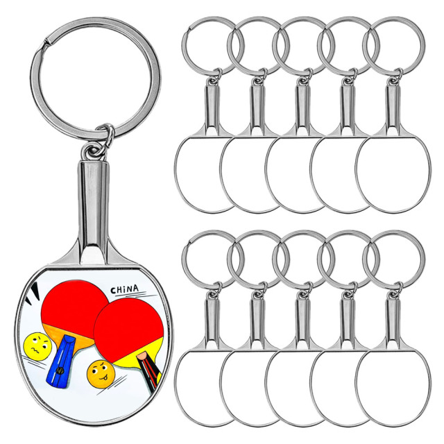 6 Styles Sublimation Blank Metal Keychain Bulk Supply Zinc Alloy Keyring with Aluminum Insert