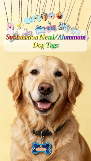DIY Zinc Alloy Blank Colorful Dog Bone Dog Tag Sublimation Metal Keychain Pet Tags Single-sided Printing
