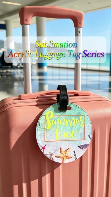 Sublimation Blank Acrylic Luggage Tags/Reserved Seating Tags/Wedding Place Cards with 13 Shapes Matching Leather Belt