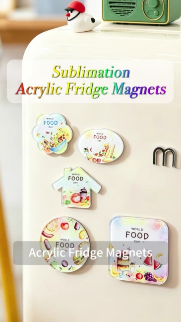 Sublimation Acrylic Fridge Magnets - Decorative Refrigerator Magnet with Adhesive Backing Magnets, Photo Magnet Frames for Refrigerator