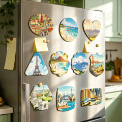 Sublimation Blank Aluminum Fridge Magnet Factory Direct 10 Shapes Magnetic Souvenir Bulk Supply