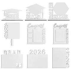 2026 Graduation Sublimation Blank MDF Photo Frame & Keychain Factory Direct 9 Styles Grad Souvenir Bulk Supply