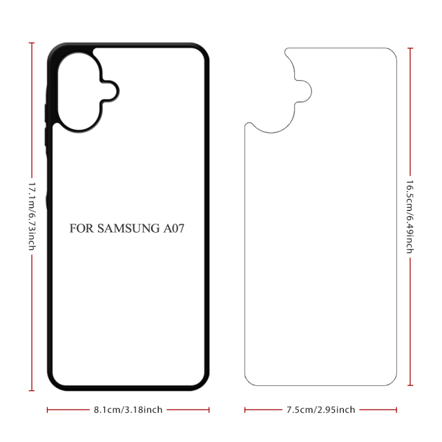 For Samsung Galaxy A27, A17, A37, A15 4G, A24,A25 5G,A8 Sublimation Blank 2D TPU Rubber Phone Case for DIY Printing
