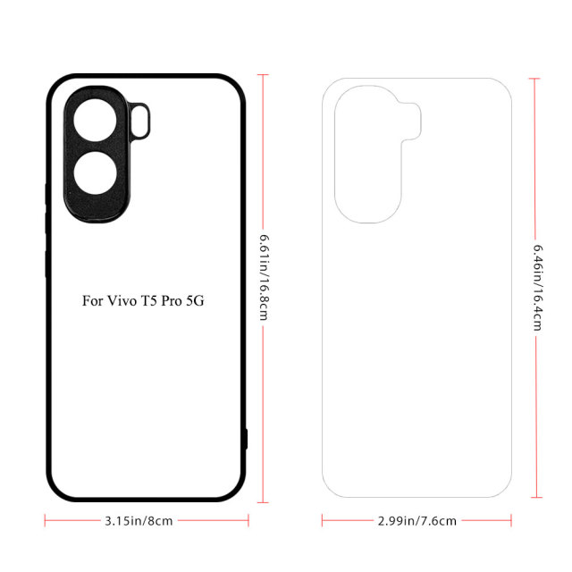 For Vivo T5 Pro Sublimation 2D TPU Phone Case DIY Heat Transfer Customized Phone Cover