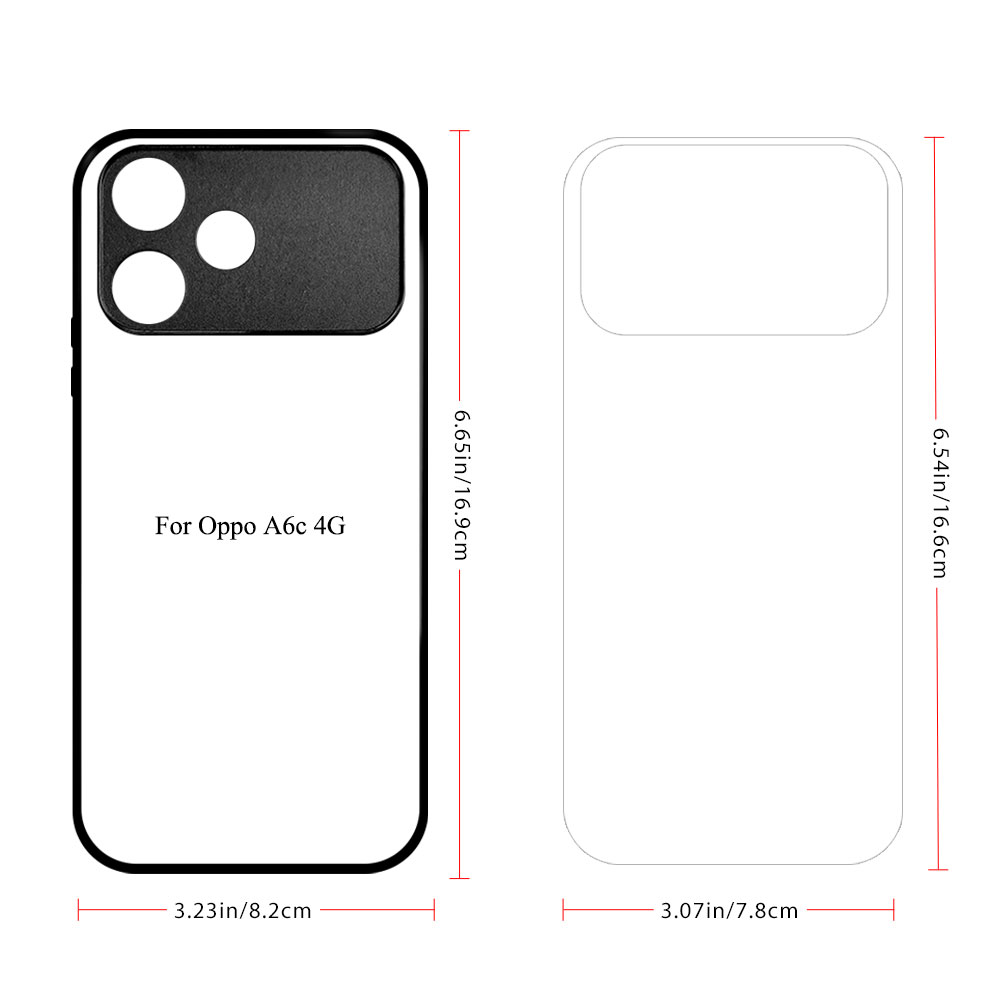 For Oppo A6C, A6X, A5 5G,A5 Pro 5G,A3X 5G,A3 Pro 5G Sublimation 2D TPU Case Cover With Aluminum Insert Blank Phone Case