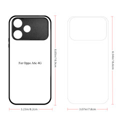 For Oppo A6C, A6X, A5 5G,A5 Pro 5G,A3X 5G,A3 Pro 5G Sublimation 2D TPU Case Cover With Aluminum Insert Blank Phone Case