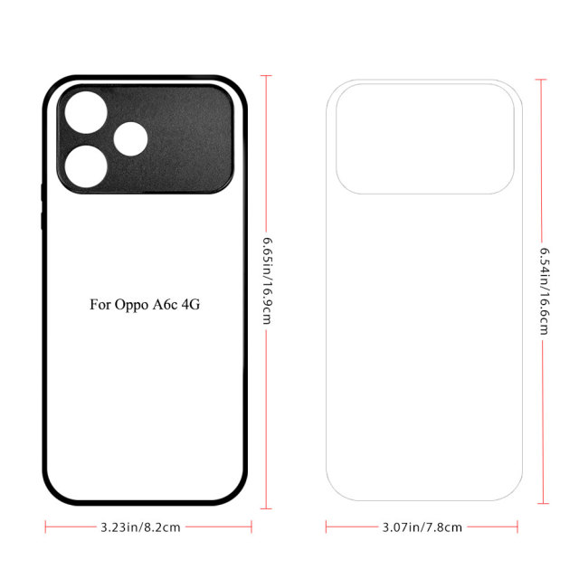For Oppo A6C, A6X, A5 5G,A5 Pro 5G,A3X 5G,A3 Pro 5G Sublimation 2D TPU Case Cover With Aluminum Insert Blank Phone Case