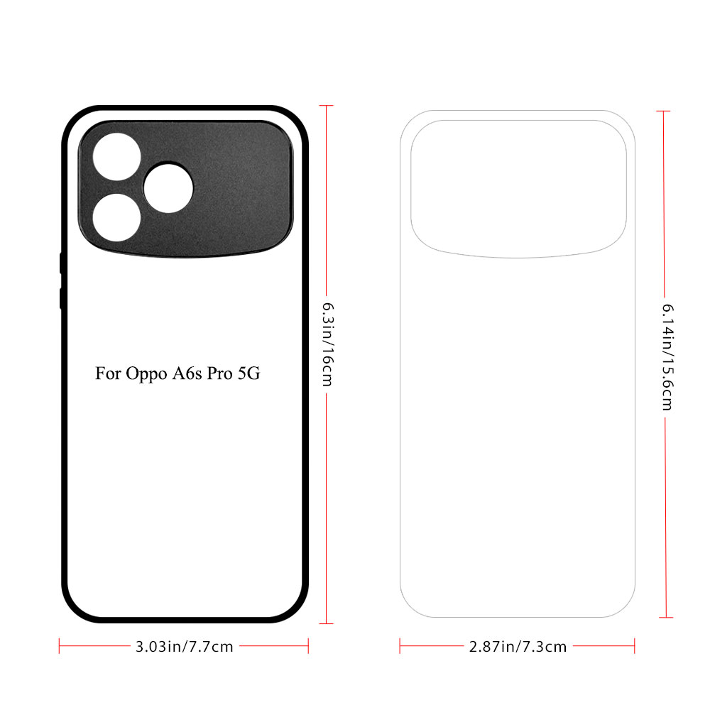 For Oppo A6C, A6X, A5 5G,A5 Pro 5G,A3X 5G,A3 Pro 5G Sublimation 2D TPU Case Cover With Aluminum Insert Blank Phone Case