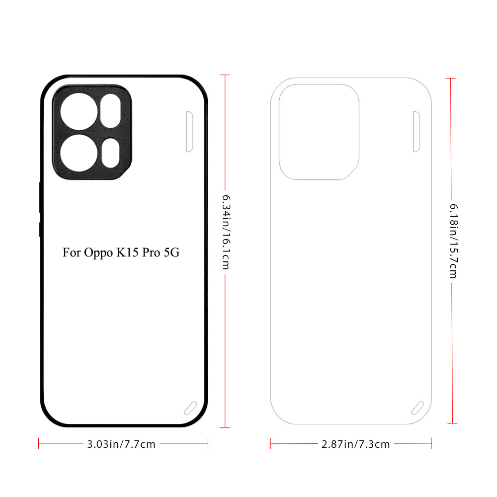 For Oppo A6C, A6X, A5 5G,A5 Pro 5G,A3X 5G,A3 Pro 5G Sublimation 2D TPU Case Cover With Aluminum Insert Blank Phone Case