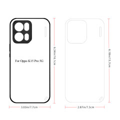 For Oppo A6C, A6X, A5 5G,A5 Pro 5G,A3X 5G,A3 Pro 5G Sublimation 2D TPU Case Cover With Aluminum Insert Blank Phone Case