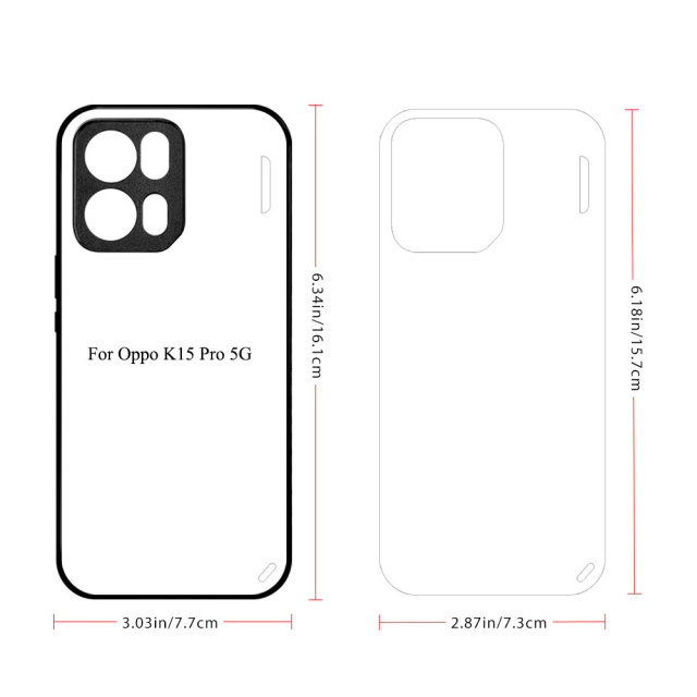 For Oppo A6C, A6X, A5 5G,A5 Pro 5G,A3X 5G,A3 Pro 5G Sublimation 2D TPU Case Cover With Aluminum Insert Blank Phone Case