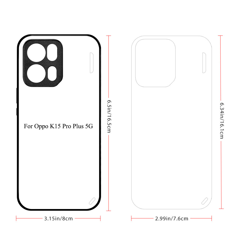 For Oppo A6C, A6X, A5 5G,A5 Pro 5G,A3X 5G,A3 Pro 5G Sublimation 2D TPU Case Cover With Aluminum Insert Blank Phone Case