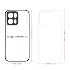 For Oppo A6C, A6X, A5 5G,A5 Pro 5G,A3X 5G,A3 Pro 5G Sublimation 2D TPU Case Cover With Aluminum Insert Blank Phone Case