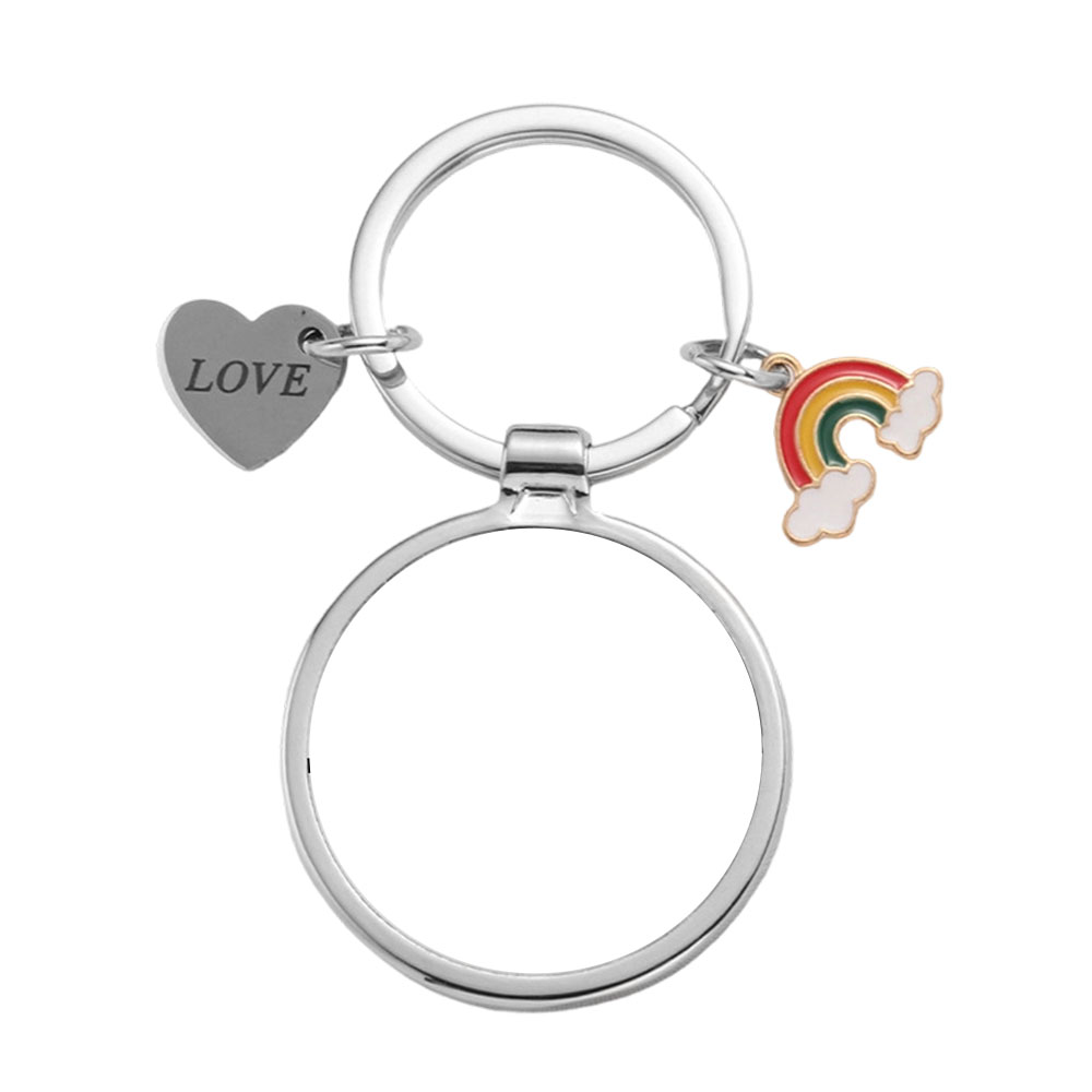 Sublimation Blank Metal Keychain For Business Custom DIY Children Fidget Gift Key Ring Wholesale