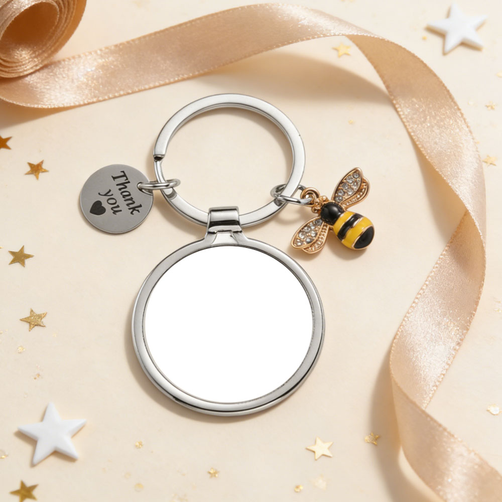 Sublimation Blank Metal Keychain For Business Custom DIY Children Fidget Gift Key Ring Wholesale