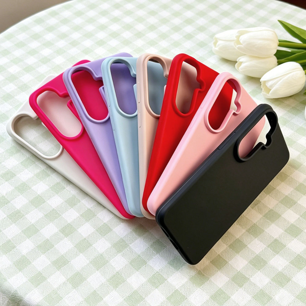 Flocked Inside Liquid Silicone Phone Case Bulk Supply Multi Colors Anti-drop Soft Silicone Mobile Phone Cover for Samsung